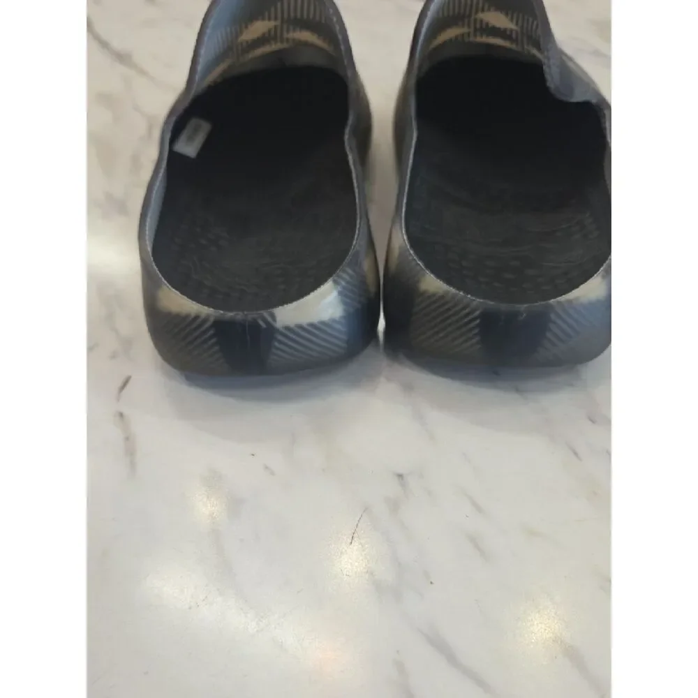 Burberry Black and Cream Plaid Slip-On Loafers